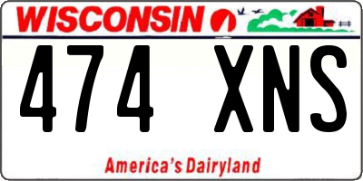 WI license plate 474XNS
