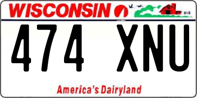 WI license plate 474XNU
