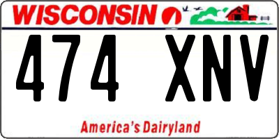 WI license plate 474XNV