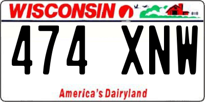 WI license plate 474XNW