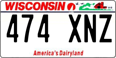 WI license plate 474XNZ