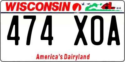 WI license plate 474XOA