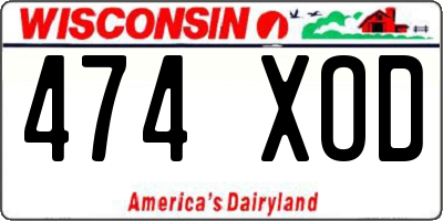 WI license plate 474XOD