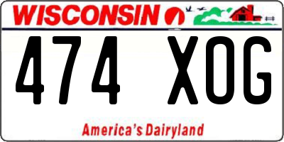 WI license plate 474XOG