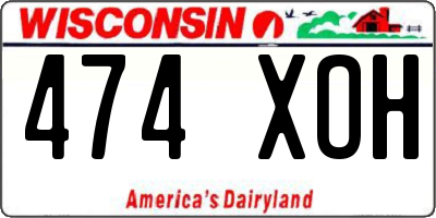 WI license plate 474XOH