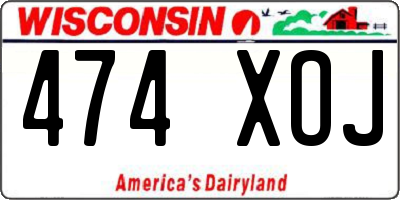 WI license plate 474XOJ
