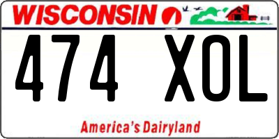 WI license plate 474XOL