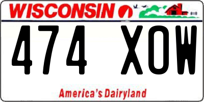 WI license plate 474XOW
