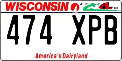 WI license plate 474XPB