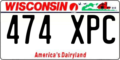 WI license plate 474XPC