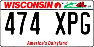 WI license plate 474XPG