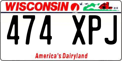 WI license plate 474XPJ