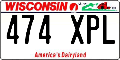 WI license plate 474XPL