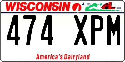WI license plate 474XPM