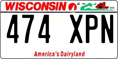 WI license plate 474XPN
