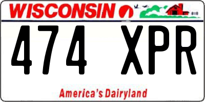 WI license plate 474XPR
