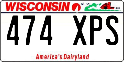 WI license plate 474XPS