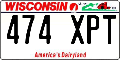 WI license plate 474XPT
