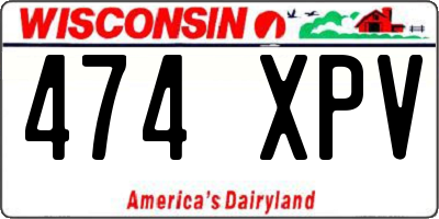 WI license plate 474XPV