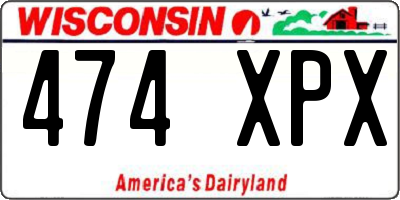 WI license plate 474XPX