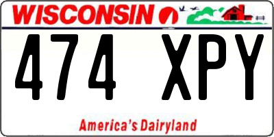 WI license plate 474XPY