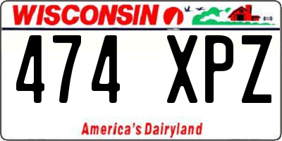 WI license plate 474XPZ