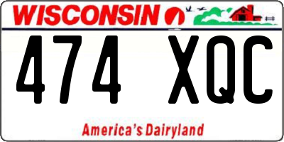 WI license plate 474XQC