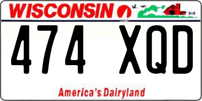 WI license plate 474XQD