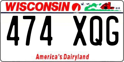 WI license plate 474XQG