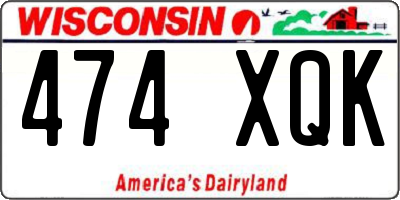 WI license plate 474XQK