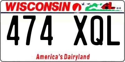 WI license plate 474XQL