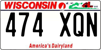 WI license plate 474XQN