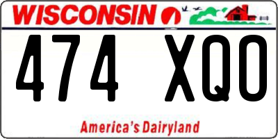 WI license plate 474XQO