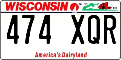 WI license plate 474XQR
