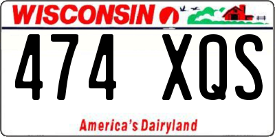WI license plate 474XQS