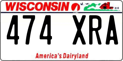 WI license plate 474XRA