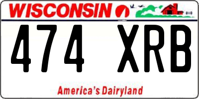 WI license plate 474XRB