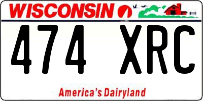 WI license plate 474XRC