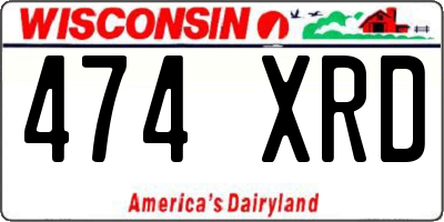 WI license plate 474XRD