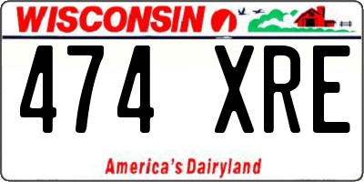 WI license plate 474XRE