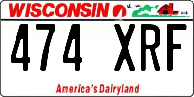 WI license plate 474XRF