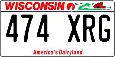 WI license plate 474XRG