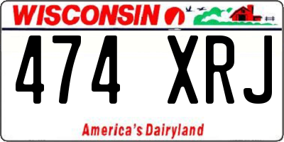 WI license plate 474XRJ