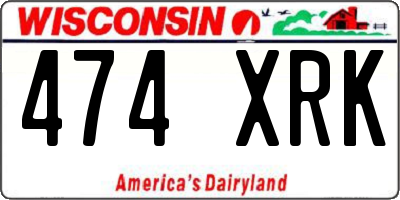WI license plate 474XRK