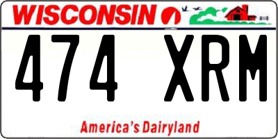 WI license plate 474XRM