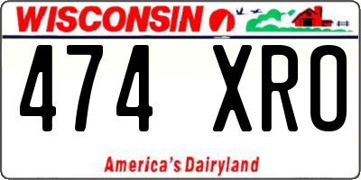 WI license plate 474XRO