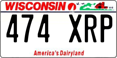 WI license plate 474XRP