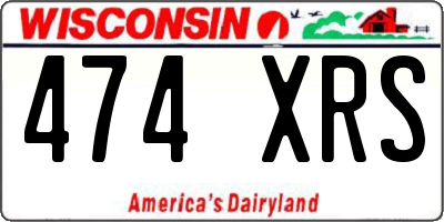 WI license plate 474XRS