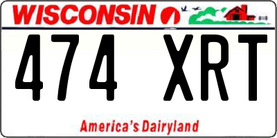 WI license plate 474XRT