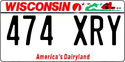 WI license plate 474XRY